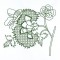 BFC1022 Persian Flowers & Birds Blackwork
