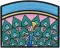 BFC1034 QIH or Regular Stained Glass Peacock w/flowers
