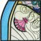 BFC1034 QIH or Regular Stained Glass Peacock w/flowers