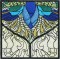BFC1034 QIH or Regular Stained Glass Peacock w/flowers