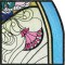 BFC1034 QIH or Regular Stained Glass Peacock w/flowers