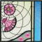 BFC1034 QIH or Regular Stained Glass Peacock w/flowers