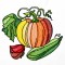 BFC1236 Stained Glass Fruit and Veggies