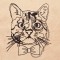 BFC1319 Hipster Felines Blackwork