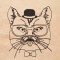 BFC1319 Hipster Felines Blackwork