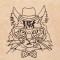 BFC1319 Hipster Felines Blackwork