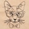 BFC1319 Hipster Felines Blackwork