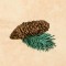BFC1404 Holly and Pine Cones Handbag