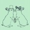 BFC1425 Hipster Animals in Love Blackwork