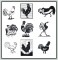 BFC1428 Blackwork Roosters