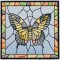 BFC1494 Stained Glass Squares Birds and Butterflies