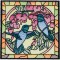 BFC1494 Stained Glass Squares Birds and Butterflies