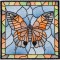 BFC1494 Stained Glass Squares Birds and Butterflies