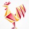 BFC1533 Colorful Abstract Roosters