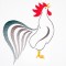 BFC1533 Colorful Abstract Roosters