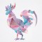 BFC1533 Colorful Abstract Roosters