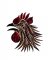 BFC1745 Four Tribal Rooster Portraits