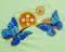 BFC1843  Steampunk Clock with Butterflies