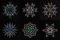 BFC1884 Six Snowflakes on Black Fun Set
