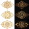 BFC1913 Large Golden Mandala Quilt Blocks