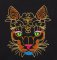 BFC2143 Brightly Embellished Cat with Flowers