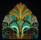 BFC2187 Art Deco in Teal & Gold