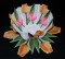 BFC0248 Lace Bowl & doily-Watercolor Tulips