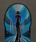 BFC31987 Art Deco Blue Lady Walking