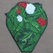 BFC0385  Lace Bowl & Doily Holly & White Roses