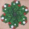 BFC0385  Lace Bowl & Doily Holly & White Roses