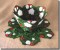 BFC0385  Lace Bowl & Doily Holly & White Roses