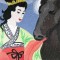 BFC0446 Stained Glass Chinese Lady and the Horse