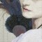 BFC0570 Window- Lady with Peacock Feathers