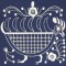 BFC0639 Chinese Indigo Centerpiece, Borders and Corners