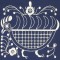 BFC0639 Chinese Indigo Centerpiece, Borders and Corners