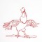 BFC0648 Redwork Roosters
