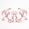 BFC0648 Redwork Roosters