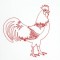 BFC0648 Redwork Roosters