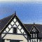 BFC0848 Window English Cottage with Waterwheel