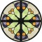 BFC0894 Stained Glass-Art Nouveau Circle in a Square