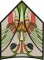 BFC0894 Stained Glass-Art Nouveau Circle in a Square