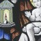 BFC0909 Stained Glass-Joseph, Mary and the Infant Jesus Christ
