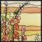 BFC0914 Stained Glass- Hollyhock Triptych