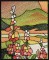 BFC0914 Stained Glass- Hollyhock Triptych