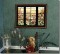 BFC0914 Stained Glass- Hollyhock Triptych