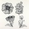 BFC0981 Fantasy Butterflies and Flowers Blackwork
