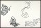 BFC0981 Fantasy Butterflies and Flowers Blackwork