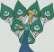 BFC1034 QIH or Regular Stained Glass Peacock w/flowers