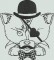 BFC1425 Hipster Animals in Love Blackwork