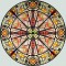 BFC0894 Stained Glass-Art Nouveau Circle in a Square